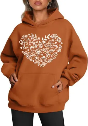 Womens Fall Winter Oversized Hoodies Fleece Sweatshirts Funny Halloween Graphic Long Sleeve Sweaters Pullover with Pocket