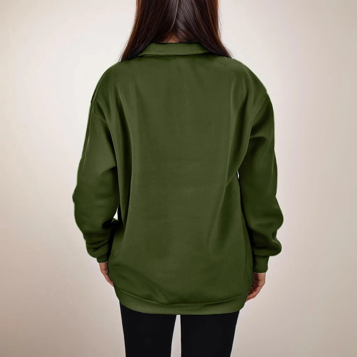 Womens Half Zip Sweatshirts Oversized Plain Trendy Long Sleeve Quarter Zip Pullover Hoodies 2024 Fall Outfits