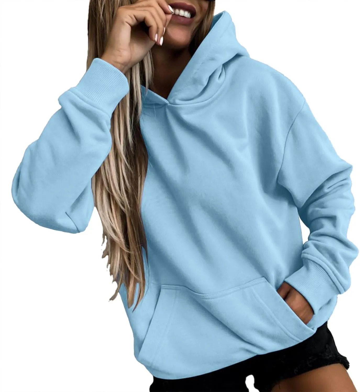 womens Hoodies Long Sleeve Oversized Sweatshirts Comfy Casual Loose Fit Pullover Fashion Fall Tops Pockets