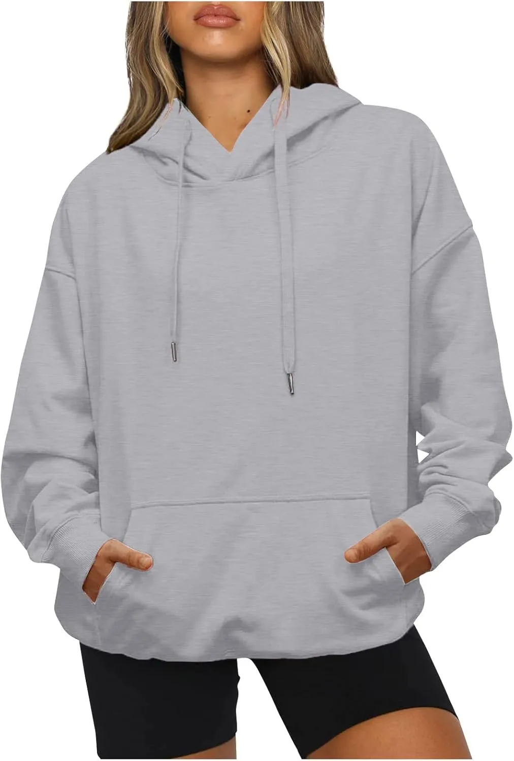 Womens Oversized Hoodies Fleece Sweatshirts Long Sleeve Drawstring Sweaters Pullover Fall Winter Clothes with Pocket