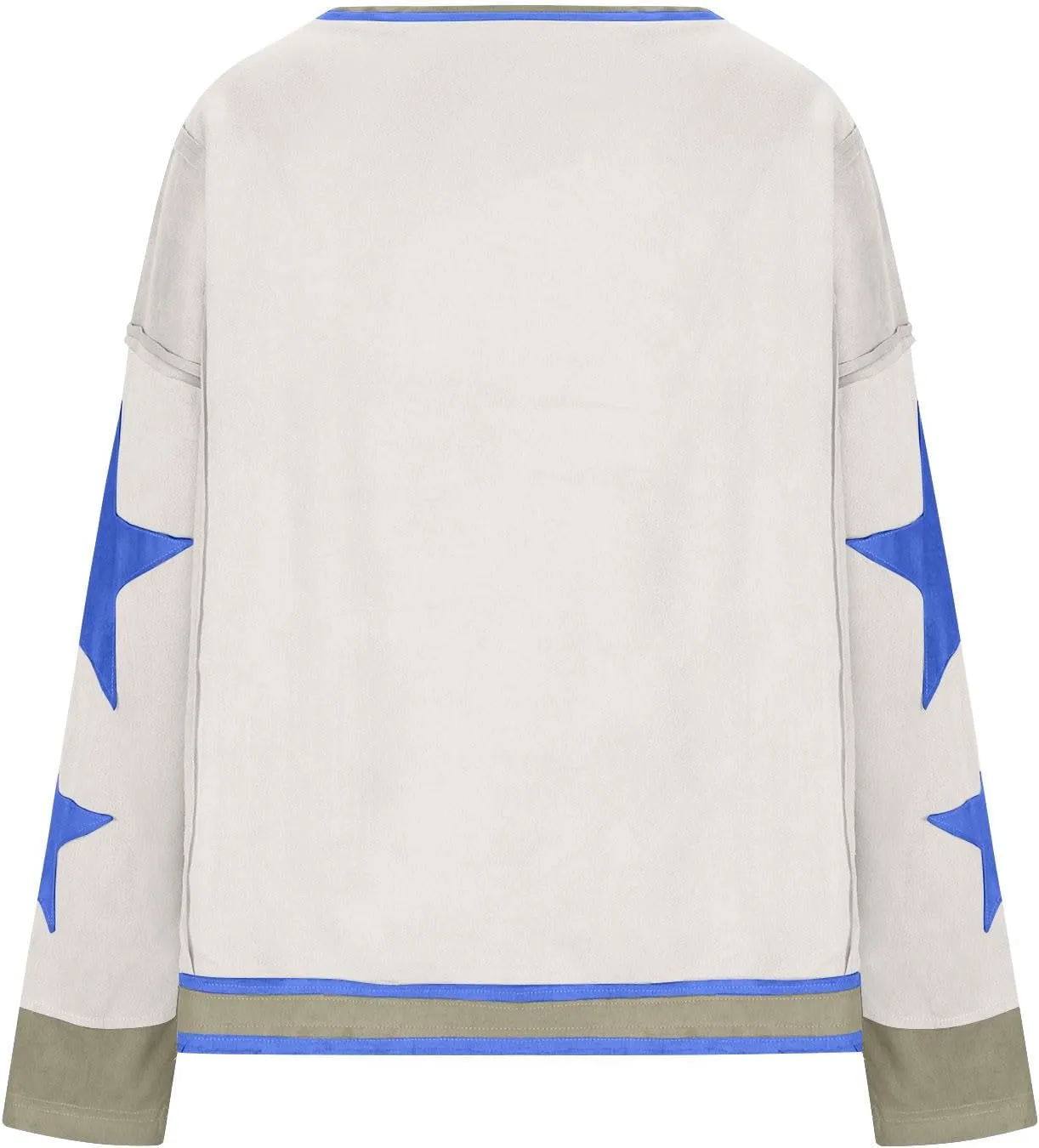 Womens Oversized Star Hoodies Long Sleeve Casual Shirts Drop Shoulder Vintage Graphic Pullover Sweatshirt Y2k Tops