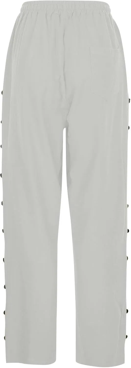 Women's Pants, Casual Pants Linen Stretchy Peasant Straight Leg Trendy Wide Adjustable