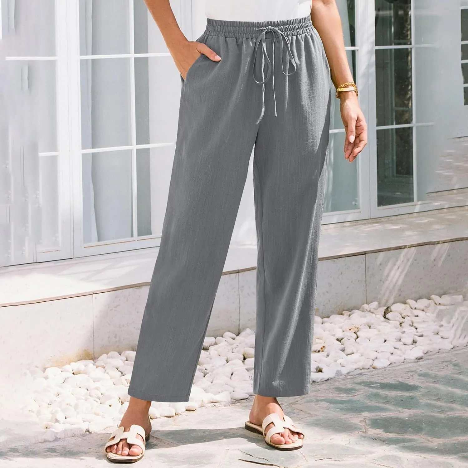 Women's Pants, Linen Peasant Pants Straight Leg Casual WomenS 2025 Trendy Cotton