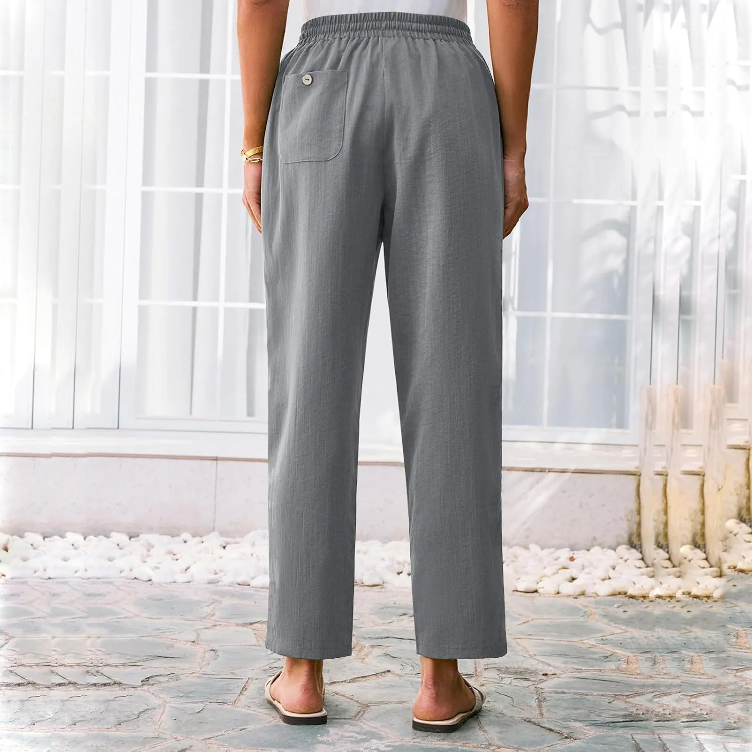 Women's Pants, Linen Peasant Pants Straight Leg Casual WomenS 2025 Trendy Cotton