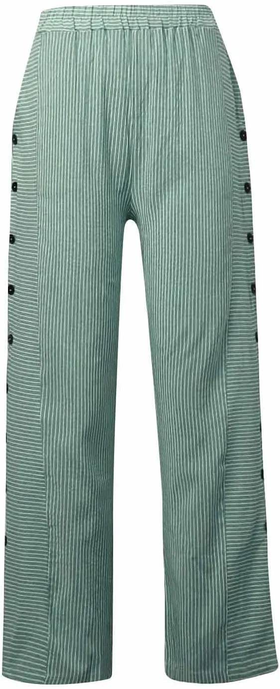 Women's Pants, Linen Plaid Peasant Pants Casual Straight Leg Wide Women Trendy