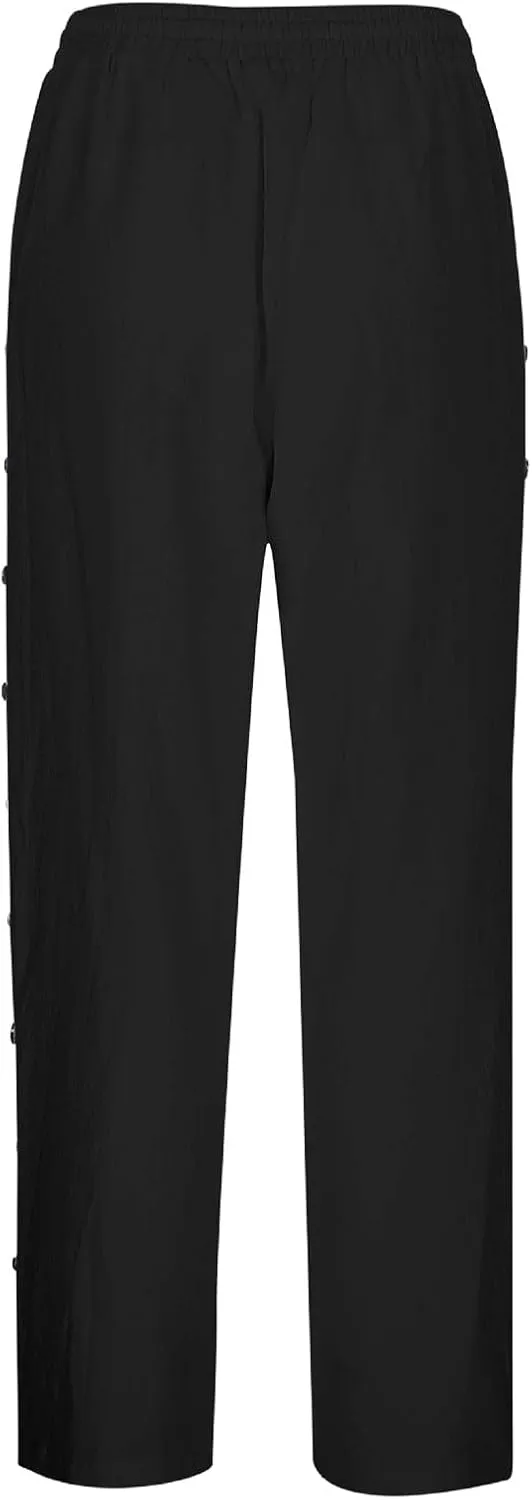 Women's Pants, Linen Striped Side Peasant Pants Straight Leg Casual Wide Trendy