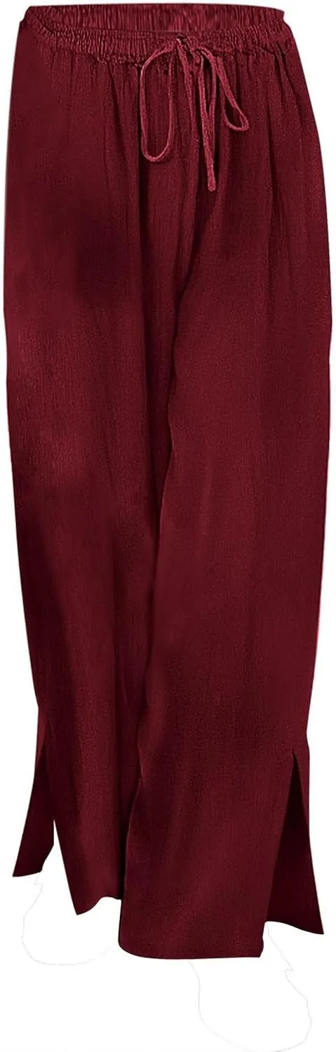 Womens Plaid Pants Casual Drawstring Pants Casua Lightweight Loose Trousers Linen Capris for Women Lightweight
