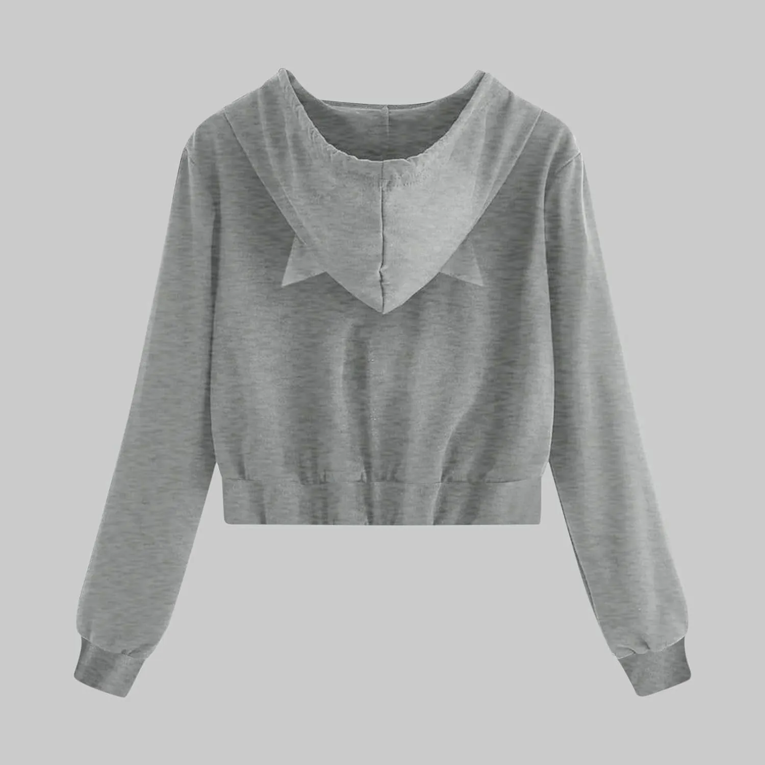 Womens Shirt Zipper Solid Tops Cat Ear Casual Long Sleeve Hooded Sweatshirt Pocket Comfy Gym Sweatshirts Oversized