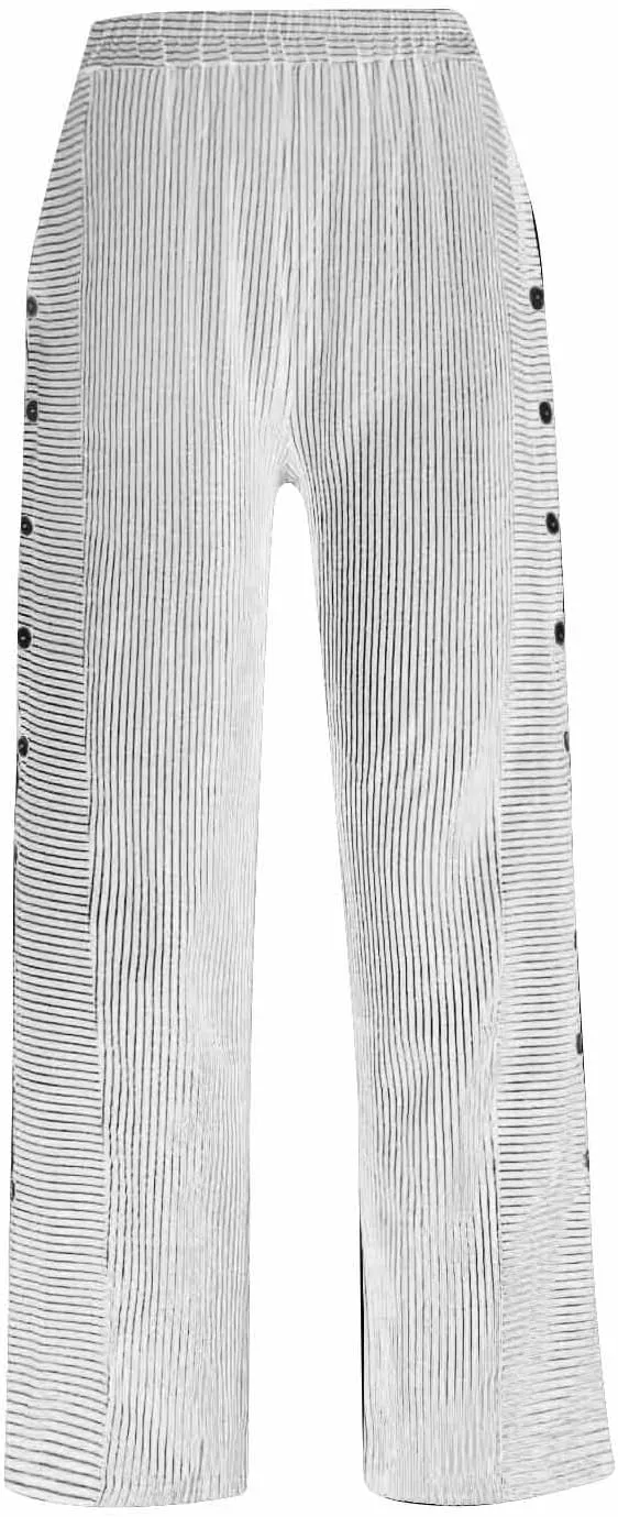 Womens Sweatpants, Peasant Pants Straight Leg Casual Linen Trendy Striped Side Loose