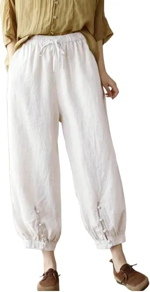 Womens Sweatpants, Trendy Casual Pants Linen Peasant Straight Leg Lounge Women Striped