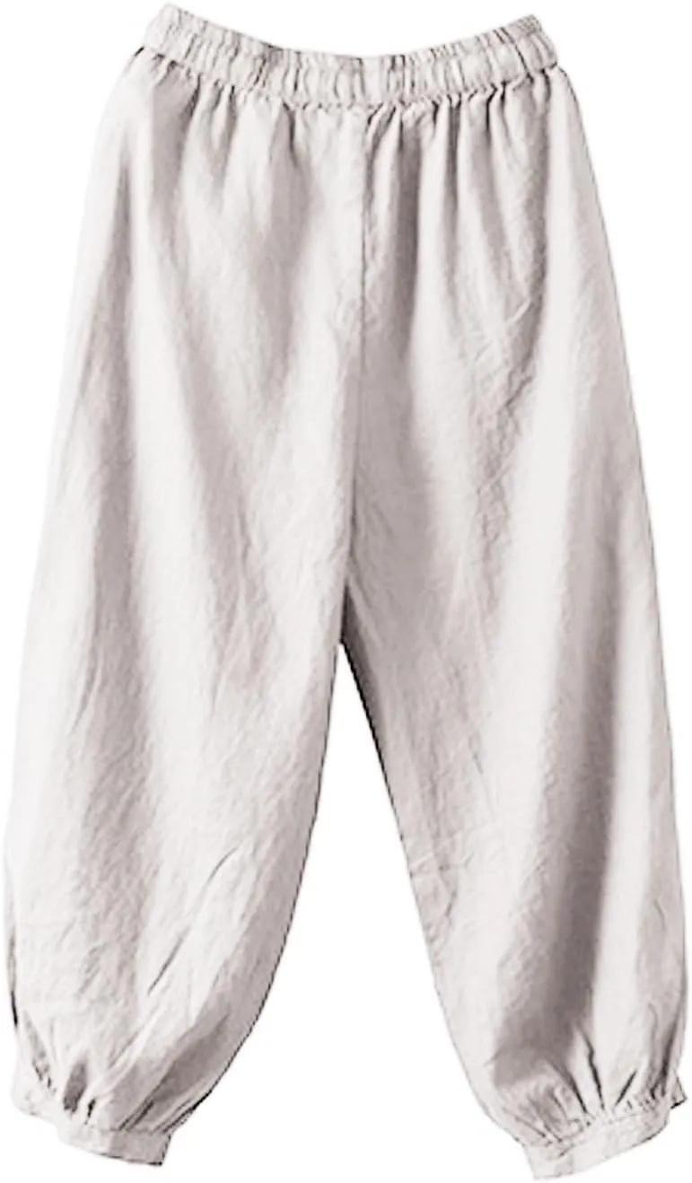 Womens Sweatpants, Trendy Casual Pants Linen Peasant Straight Leg Lounge Women Striped