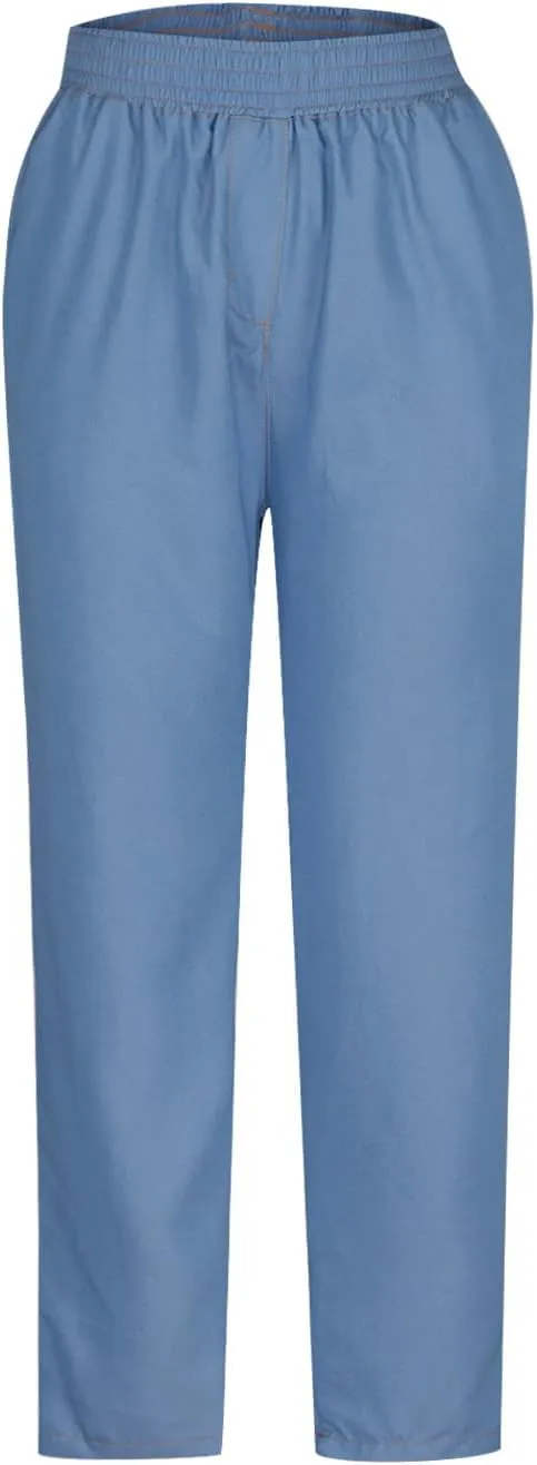 Women's Tapered Casual Pants, Loose Fit Cozy High Waisted Trousers Pants Elastic Waist Fall Trendy 2024 Denim Jeans