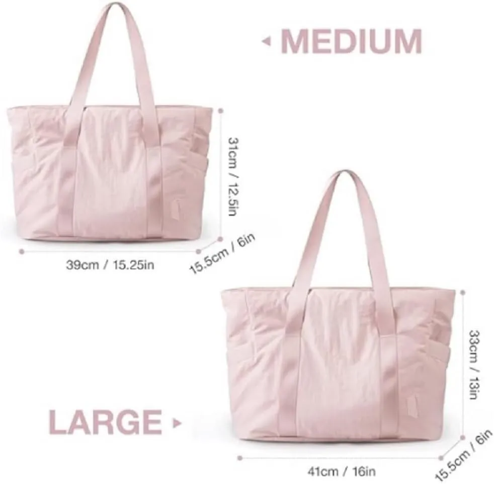Womens Travel Tote Bag Versatile Shoulder Gym Bag with Laptop Compartment and Yoga Strap