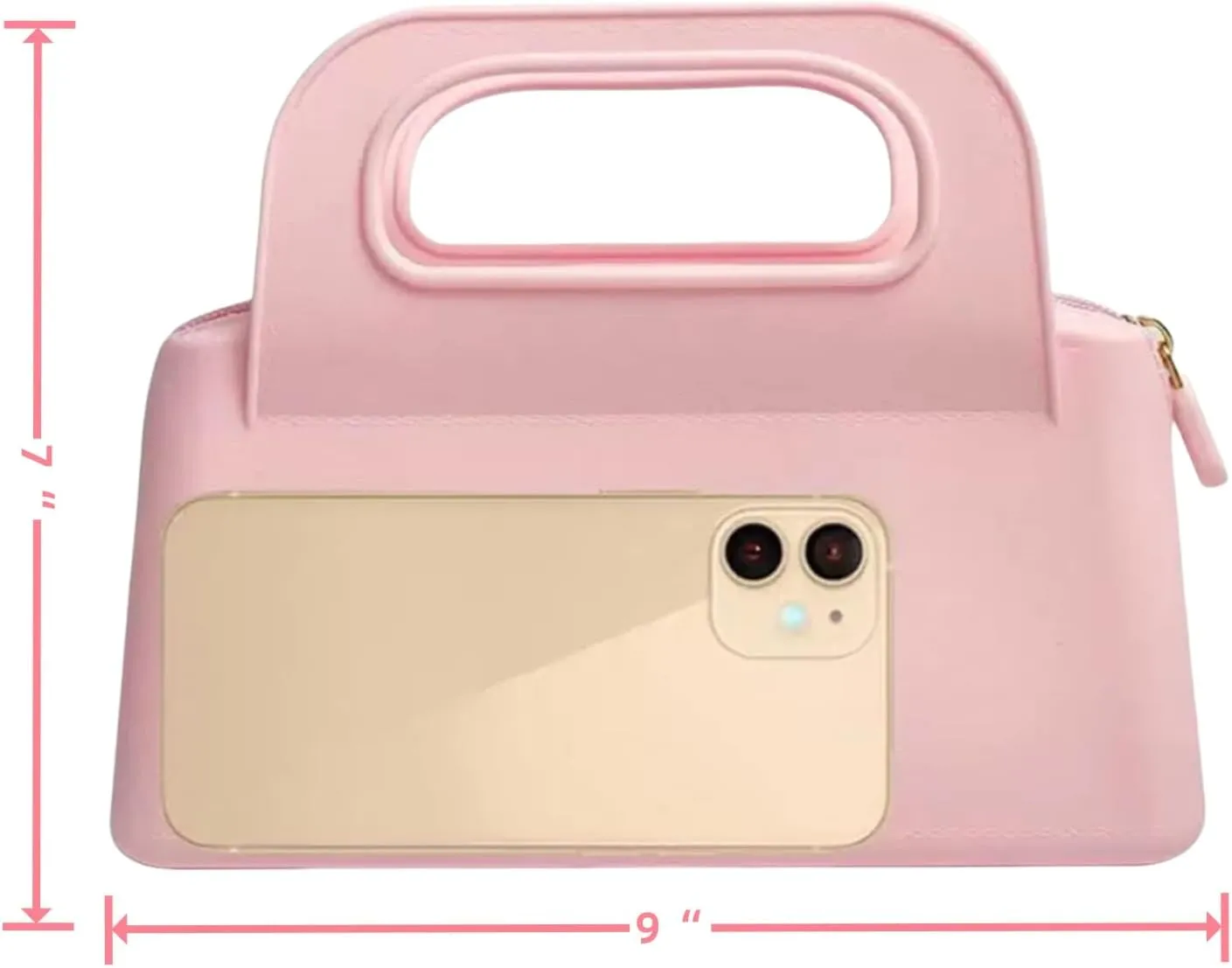 Women's Waterproof Silicone Makeup Bag Trendy Aesthetic Travel Toiletry Cosmetic Bag (L)