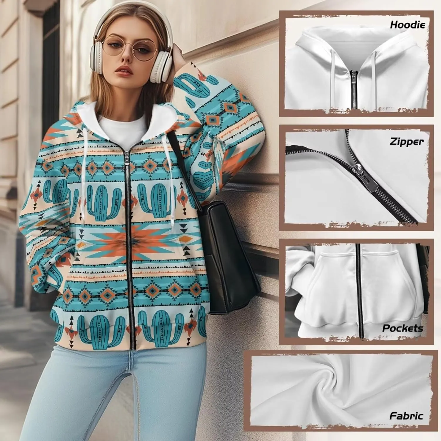 Women's Zip Up Hoodie Trendy Thermal Long Sleeve Shirts for Women