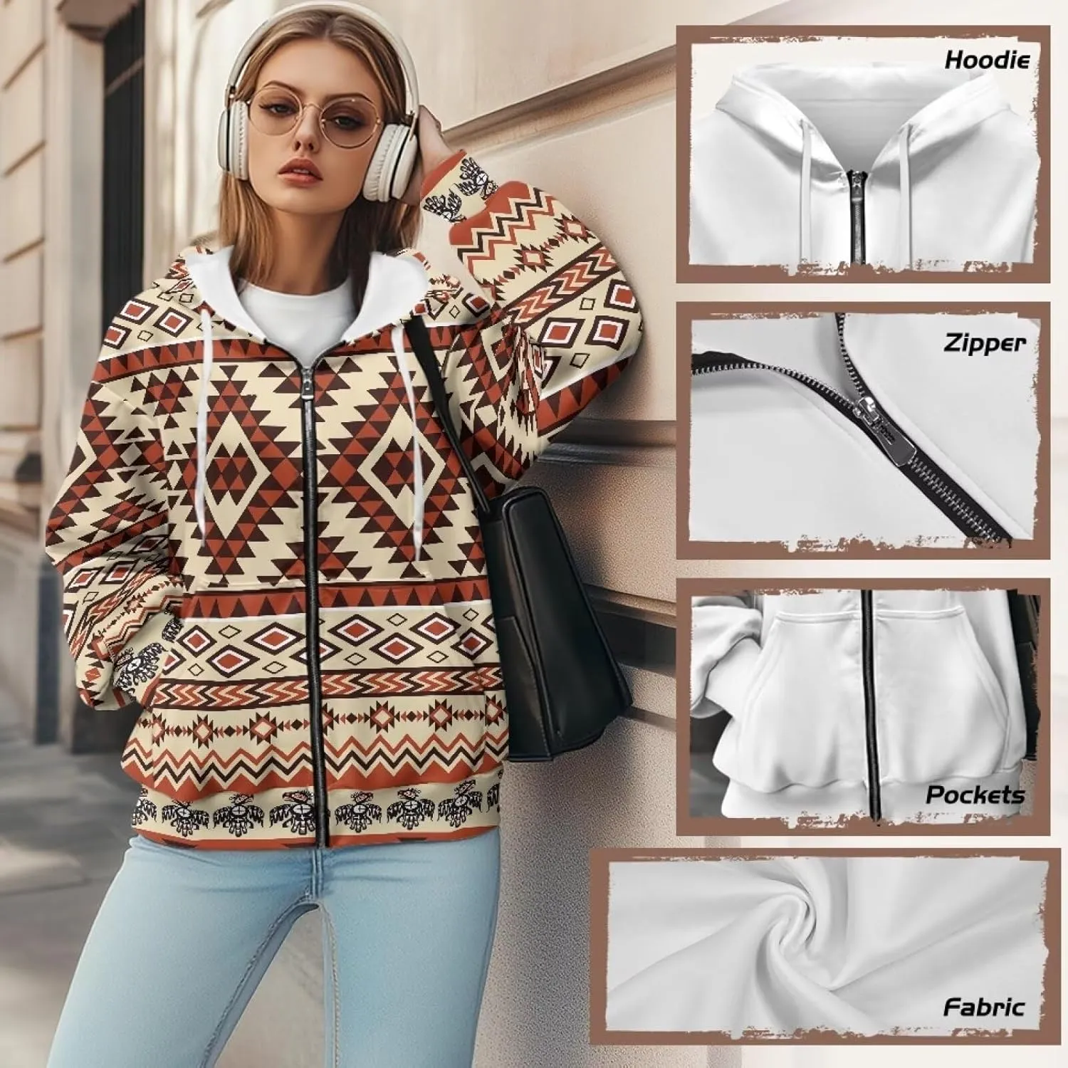 Women's Zip Up Hoodie Trendy Thermal Long Sleeve Shirts for Women