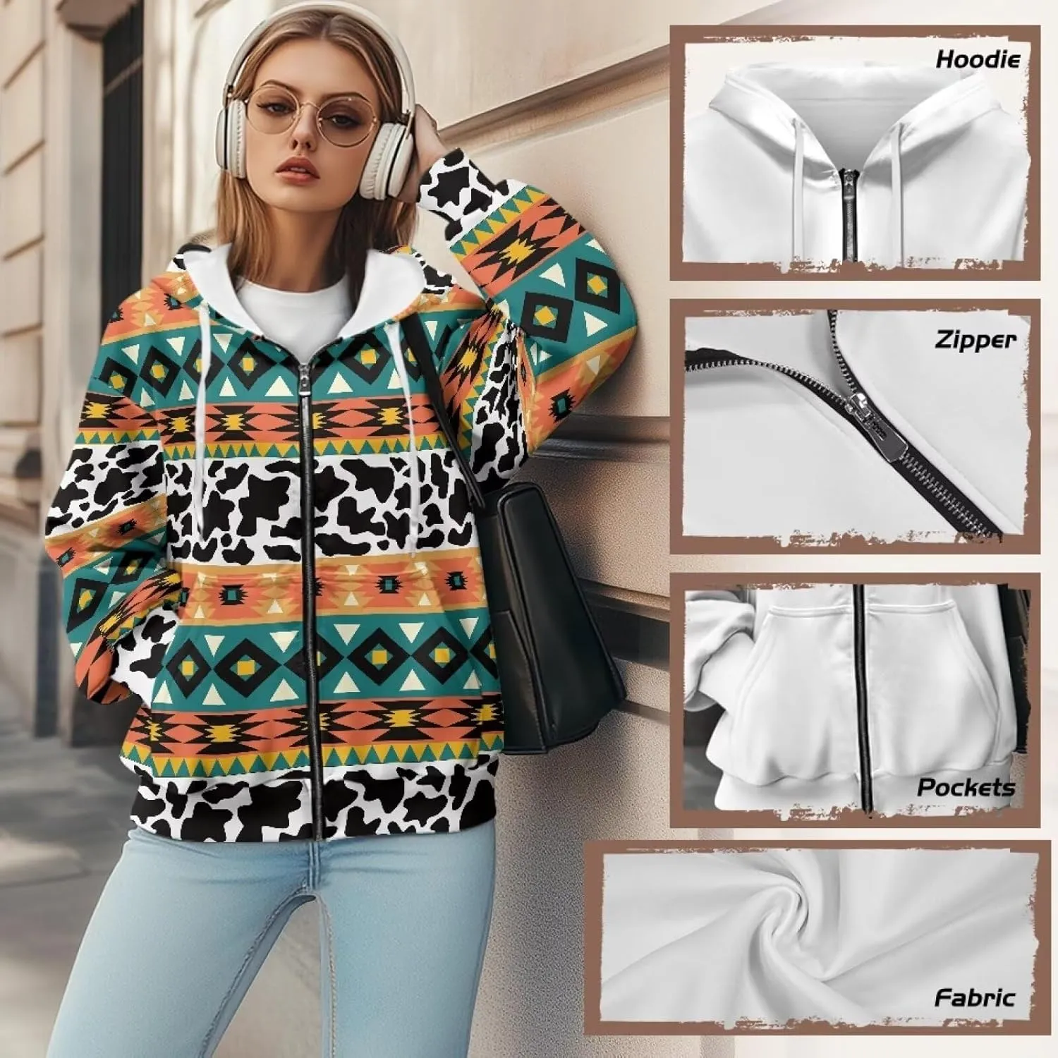Women's Zip Up Hoodie Trendy Thermal Long Sleeve Shirts for Women