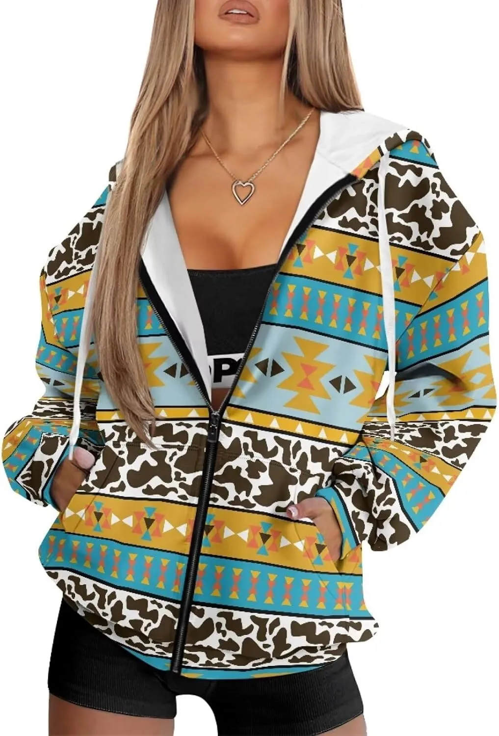 Women's Zip Up Hoodie Trendy Thermal Long Sleeve Shirts for Women