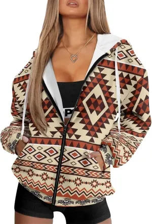 Women's Zip Up Hoodie Trendy Thermal Long Sleeve Shirts for Women