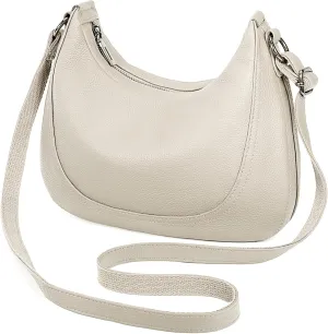 YALUXE Womens Real Cowhide Leather Shoulder Bag Crescent Underarm Handbag Trendy Purse