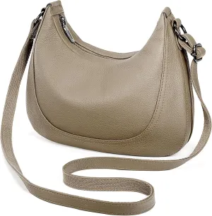 YALUXE Womens Real Cowhide Leather Shoulder Bag Crescent Underarm Handbag Trendy Purse