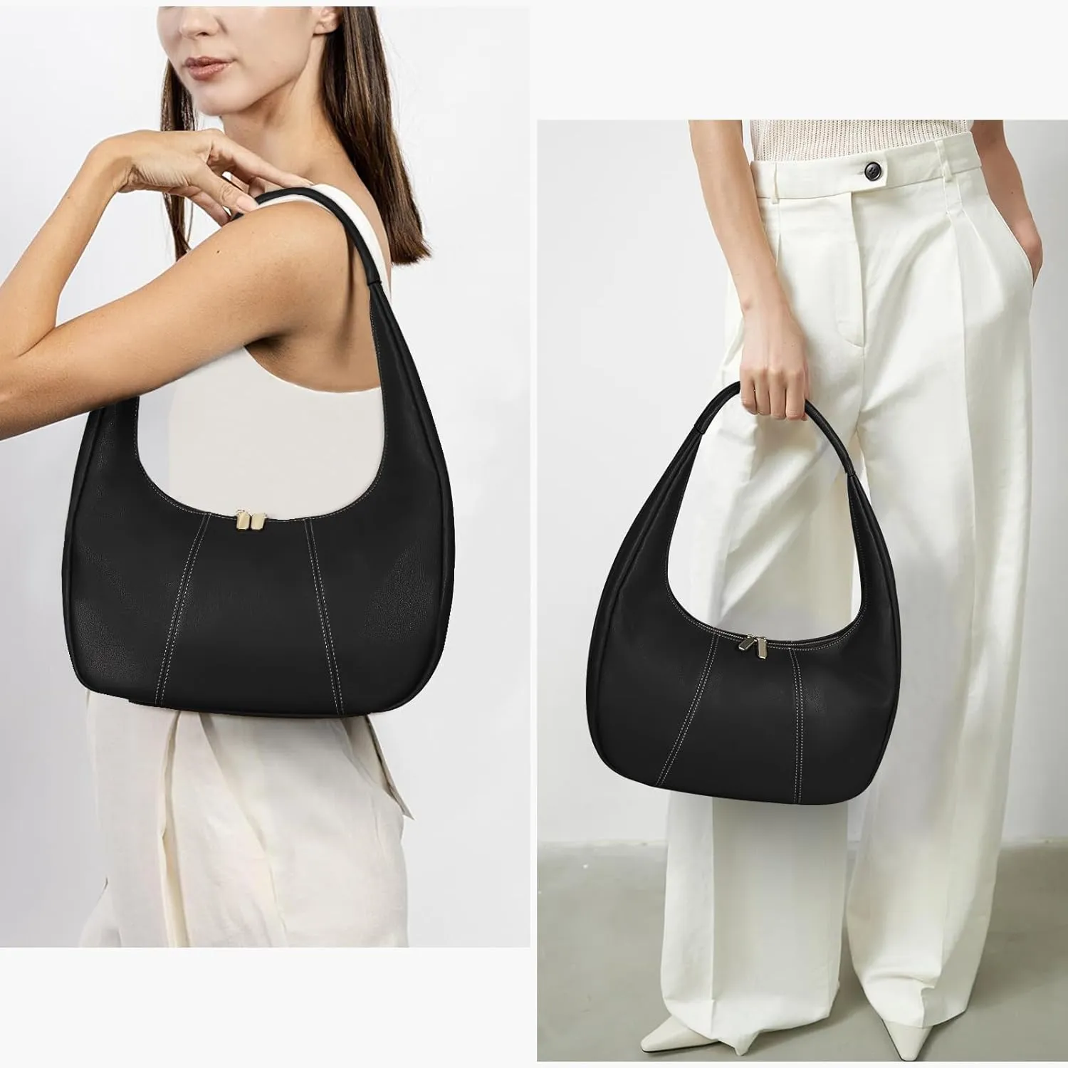 YFGBCX Faux Leather Hobo Shoulder Bag - Trendy Women's Office Work Purse