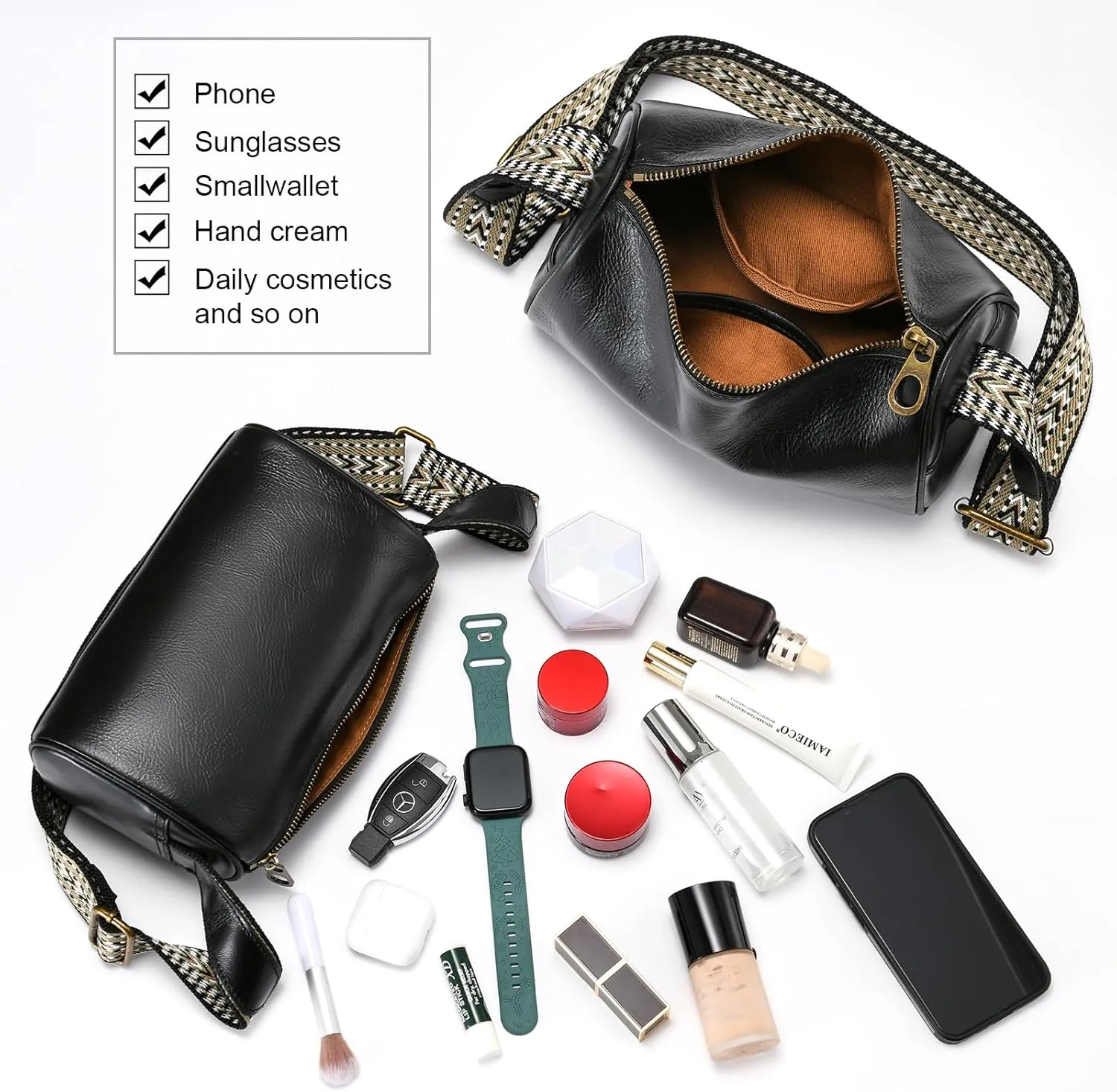 Yonami Genuine Leather Crossbody Bags - Trendy Small Purses for Women
